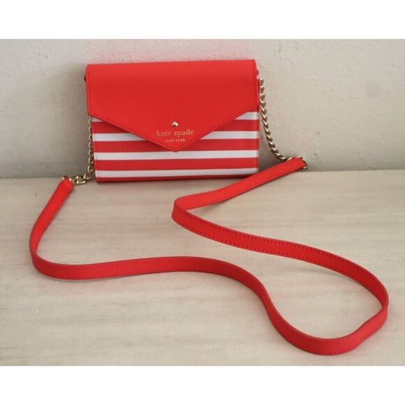 Kate Spade Women's Pink/White Striped Fairmount Square Monday Crossbody Bag - Picture 3 of 12